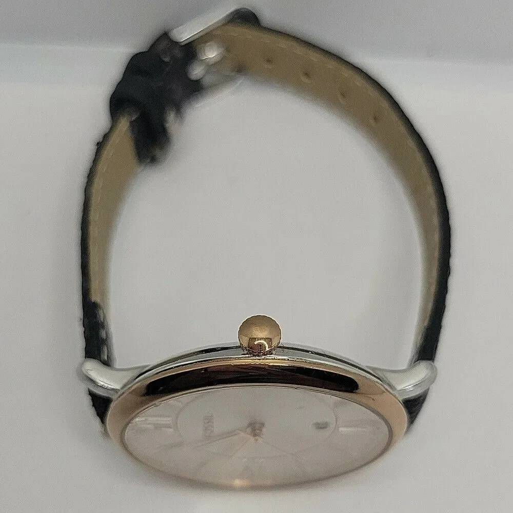Fossil Jacqueline ES3842 Women's Black Leather Analog Dial Quartz Watch AM904